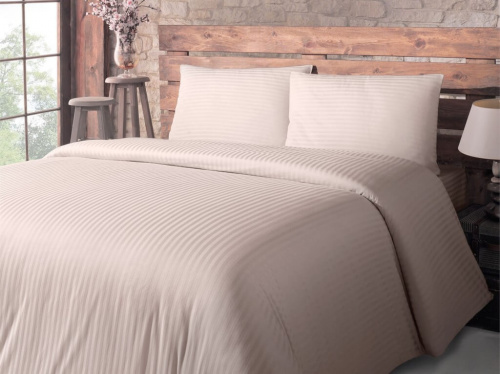 Пододеяльник Страйп-Сатин Бежевый 140гр 100% хлопок