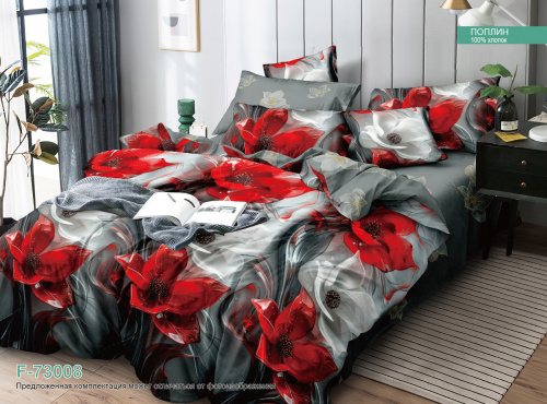 КПБ Поплин на резинке Арт. F-73008