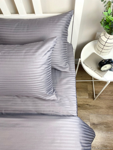 Набор Наволочек Страйп-Сатин Светло-серый 140гр 100% хлопок